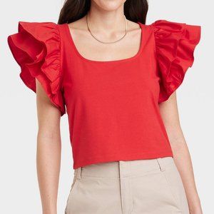 A New Day Red Statement Blouse NWT Medium